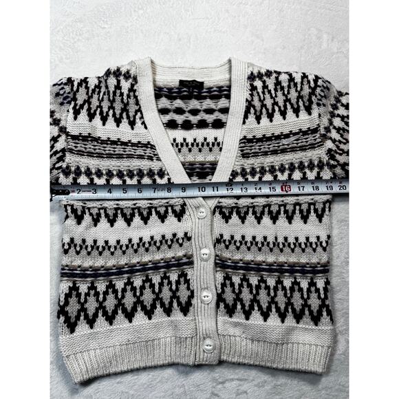 Rag & Bone Willow Fairisle multi color wool short cardigan sweater M - Picture 3 of 12